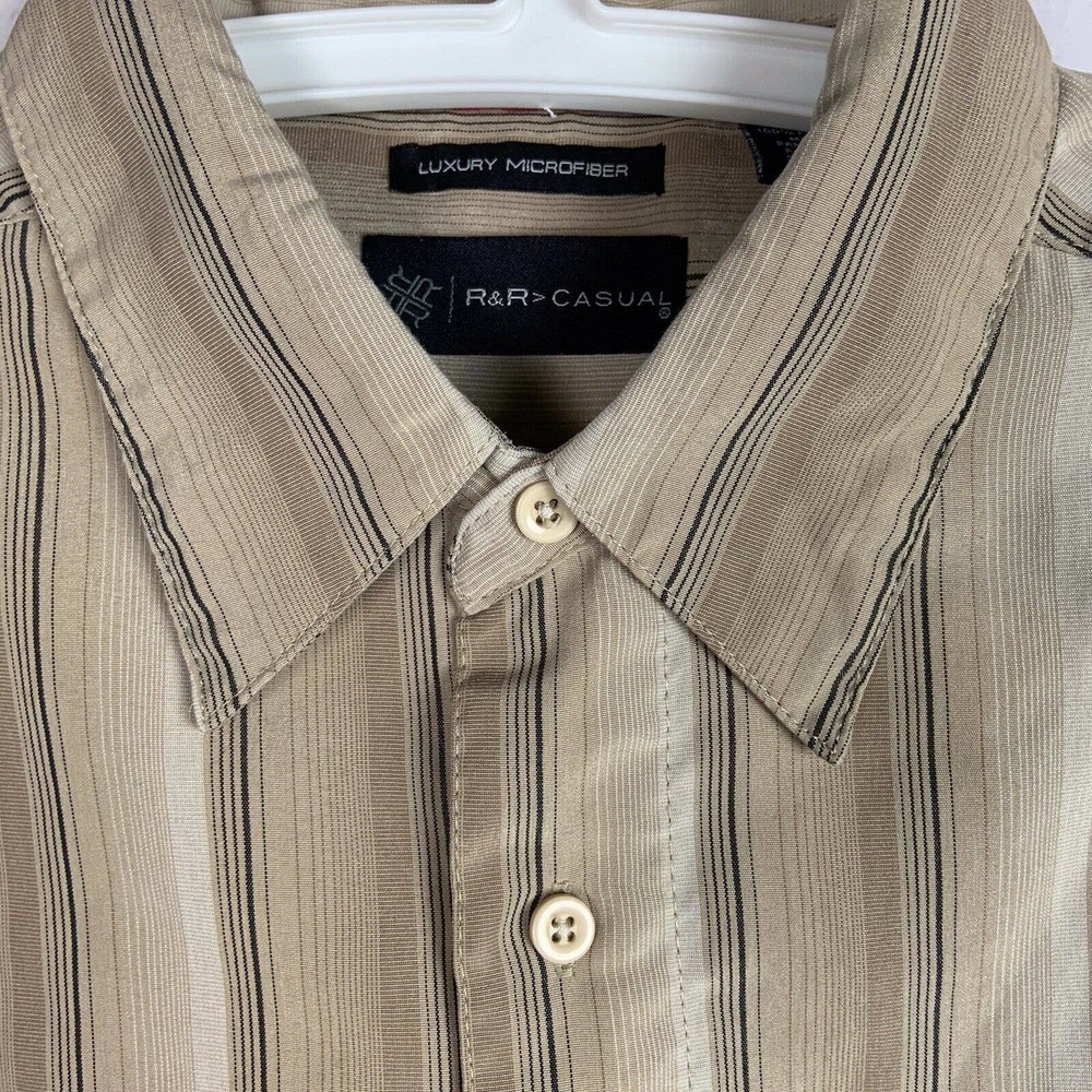 R&R Casual Luxury Microfiber Mens Shirt Size‎ L - Picture 5 of 6
